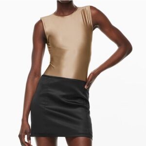 Aritzia TEN NWT! Gold Satin Bodysuit